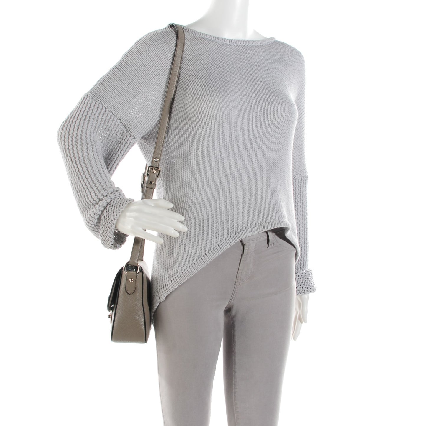 Goatskin Madras Shoulder Bag Argilla