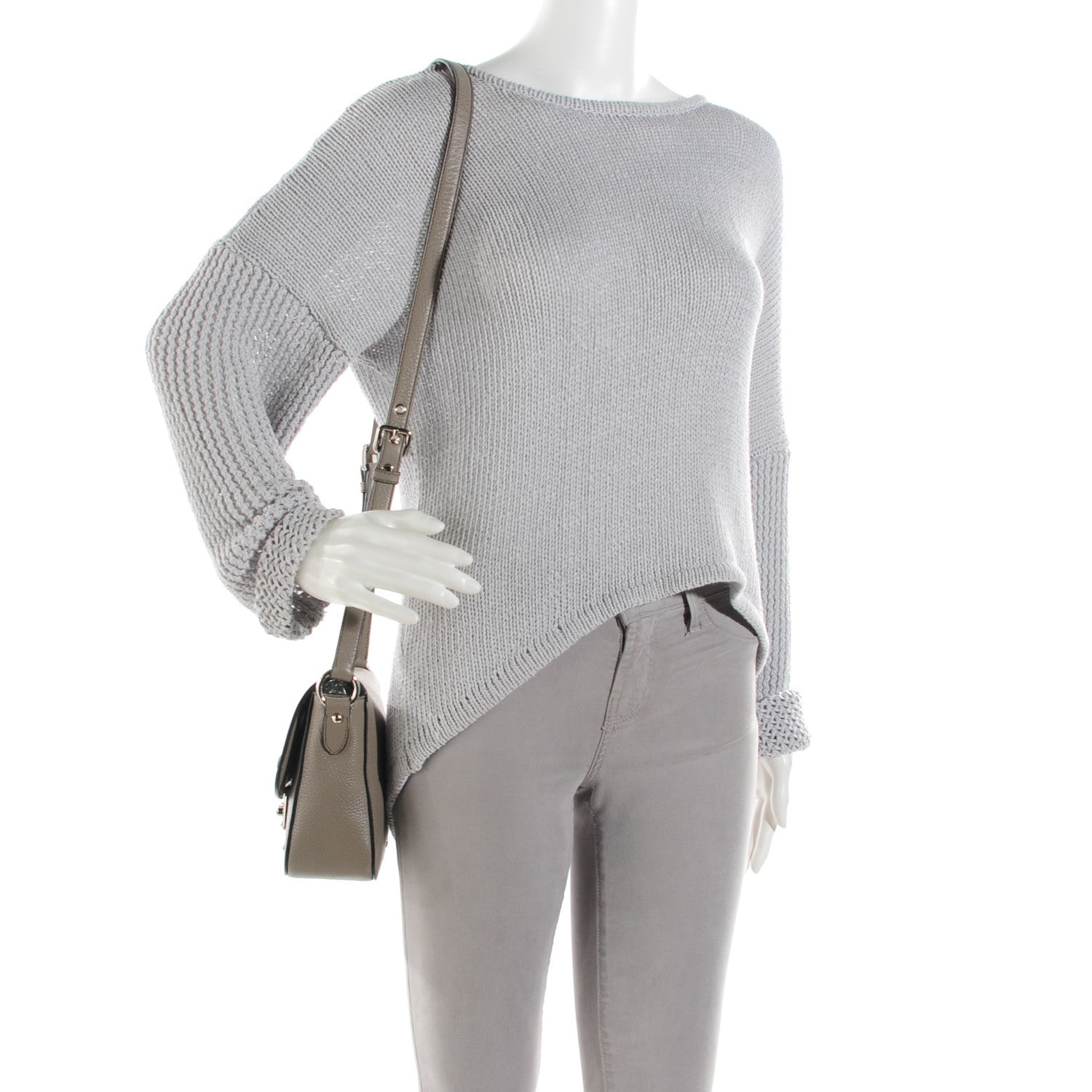 Miu Miu Goatskin Madras Shoulder Bag Argilla 2 of 8
