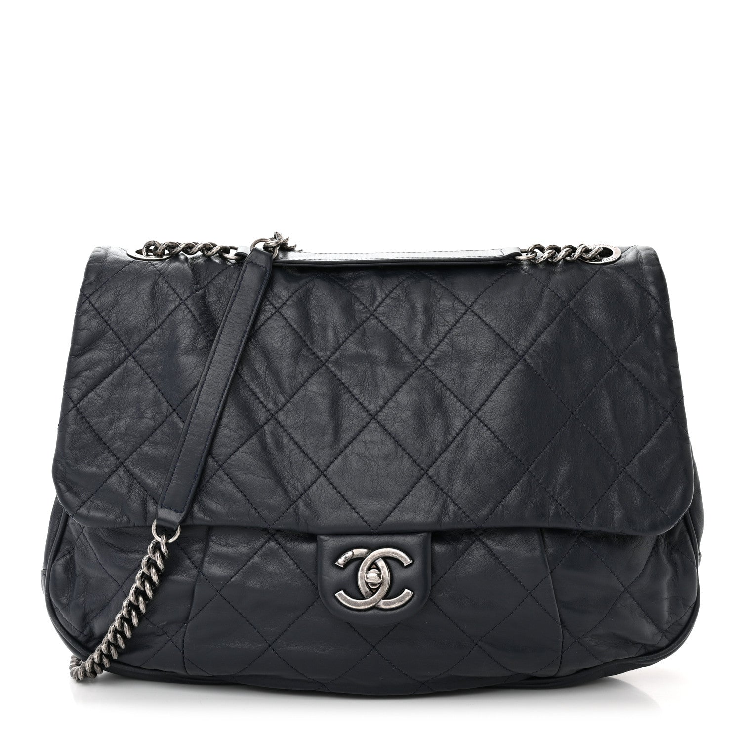 Chanel Calfskin Coco Pleats Flap Black 1 of 12