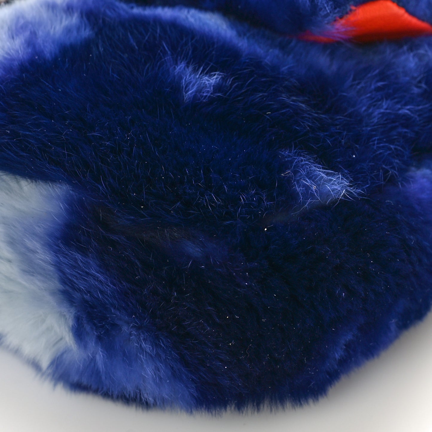 Rabbit Fur Tie Dye Baguette Blue Multicolor