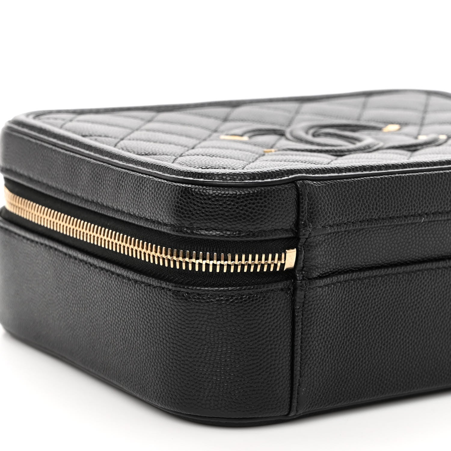 Chanel Caviar Quilted Medium CC Filigree Vanity Case Black 8 of 9