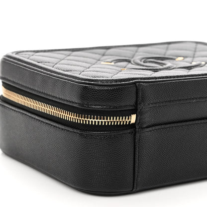 Chanel Caviar Quilted Medium CC Filigree Vanity Case Black 8 of 9