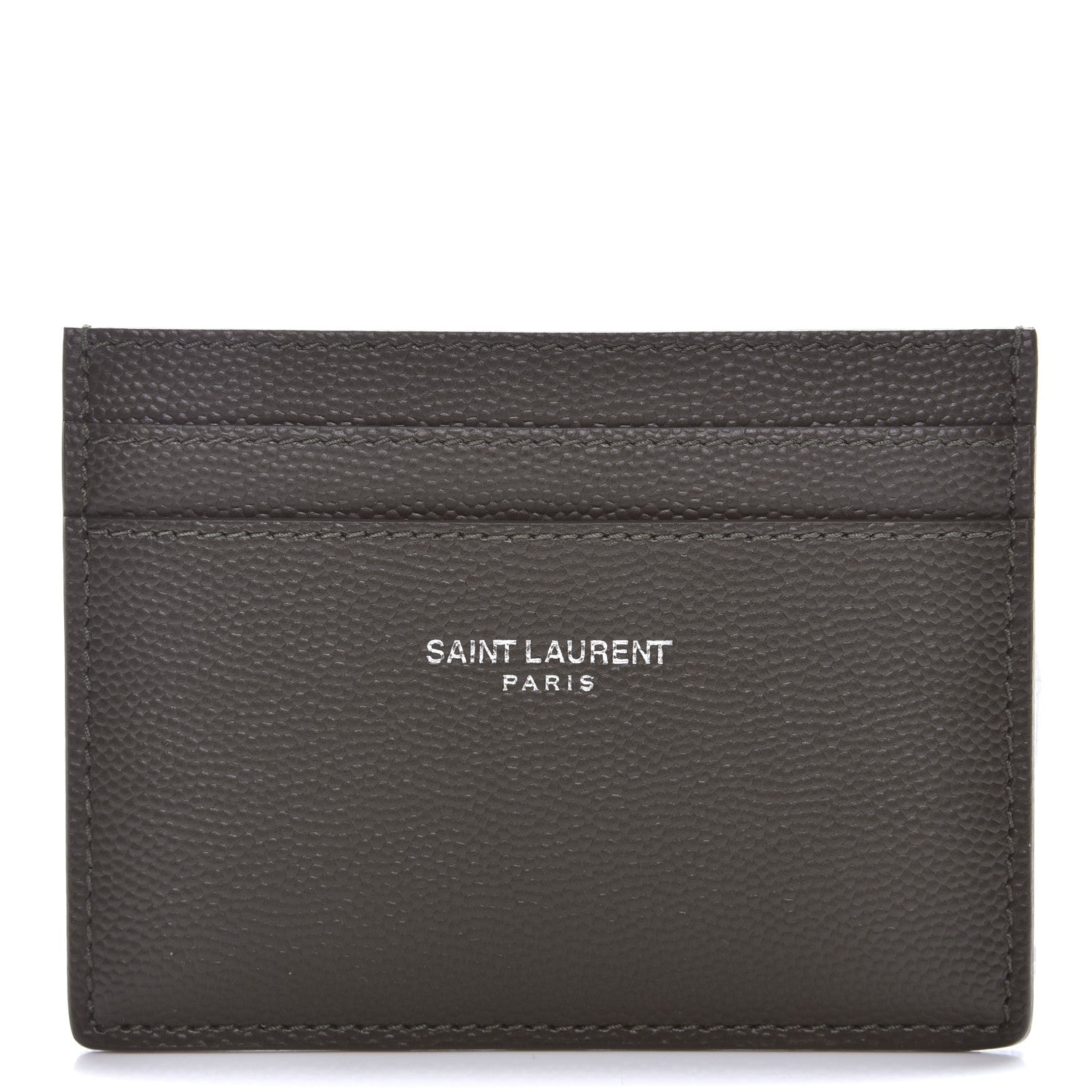 Saint Laurent Grain De Poudre Card Case Haunting Green 1 of 8