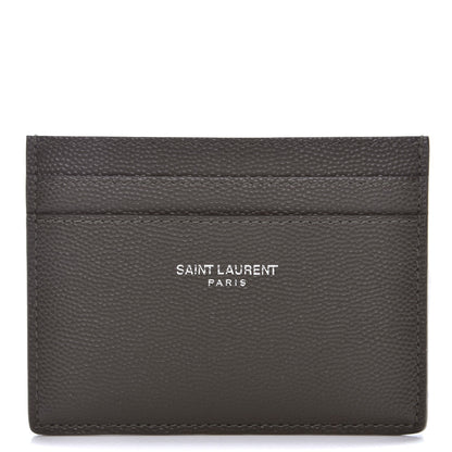 Saint Laurent Grain De Poudre Card Case Haunting Green 1 of 8