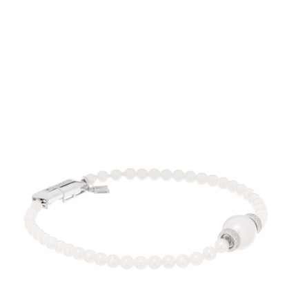 Mikimoto 18K White Gold Diamond Akoya Cultured Pearl 9.5mm Bracelet 1 of 3