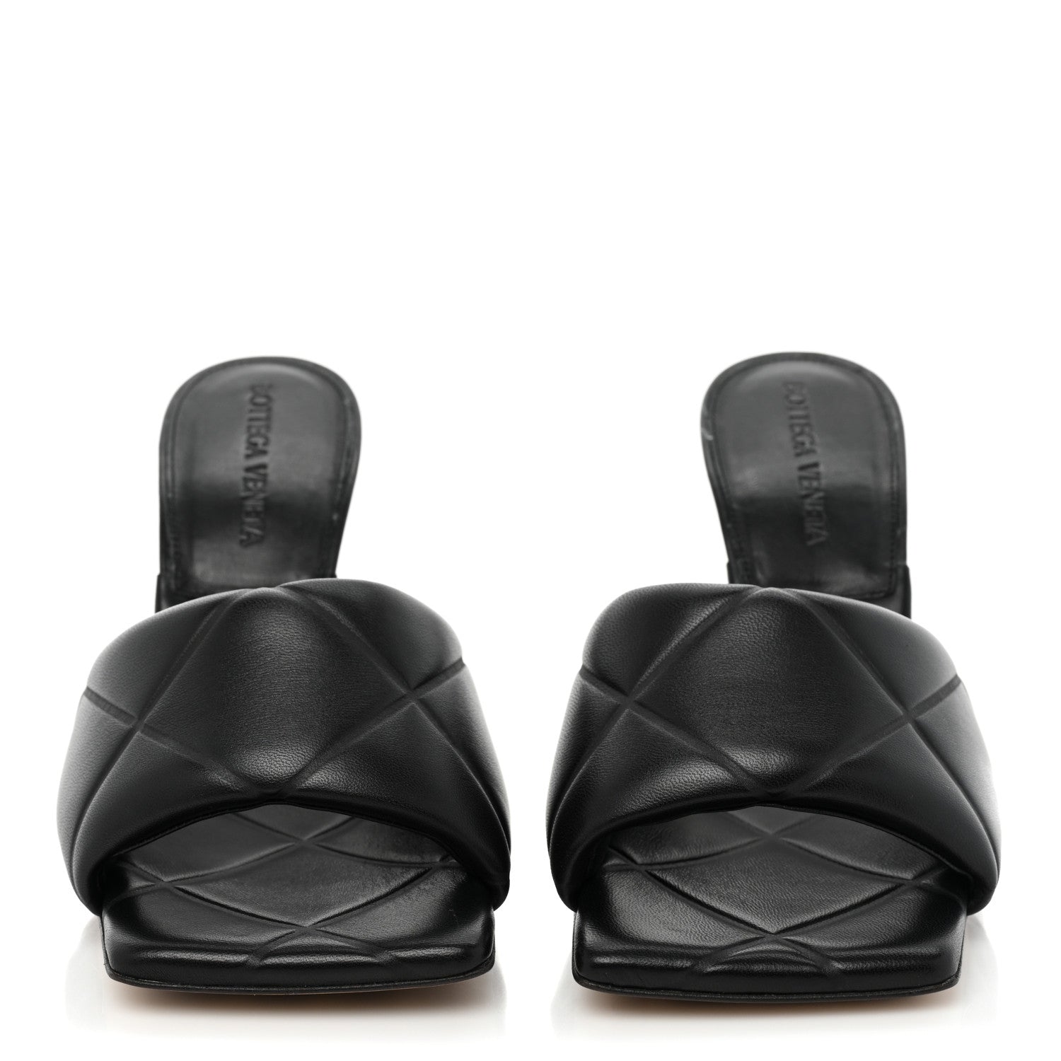 Bottega Veneta Nappa Quilted Rubber Lido Mule Sandals 35.5 Black 2 of 9