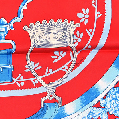 Hermes Silk Etriers Scarf 90 Rouge Vif Bleu 3 of 4