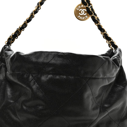 Chanel Shiny Caviar Quilted Monochrome Chanel 22 Black 9 of 11