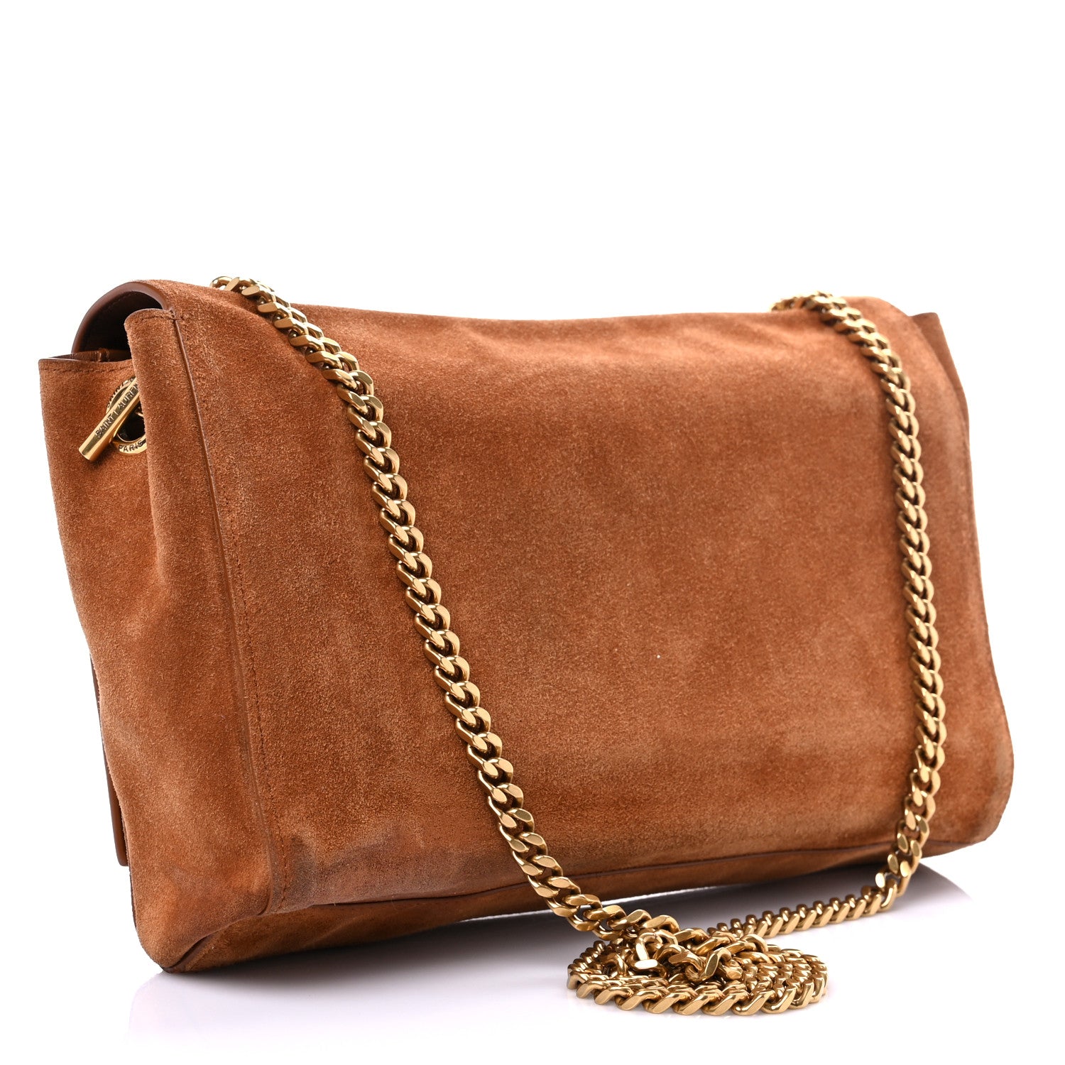 Saint Laurent Smooth Calfskin Suede Medium Reversible Monogram Kate Satchel Light Ochre 12 of 16