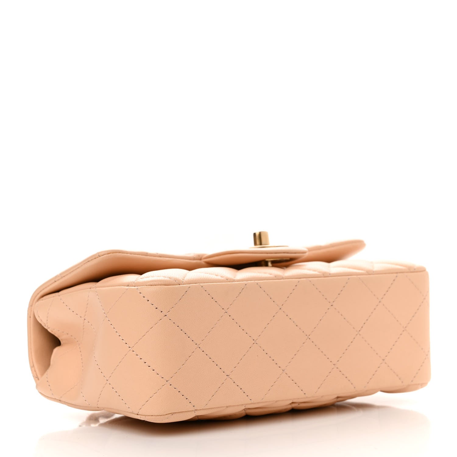 Chanel Lambskin Quilted Mini Rectangular Flap Beige 4 of 10