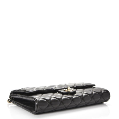 Chanel Lambskin Quilted Clutch With Chain Flap Black 3 of 8