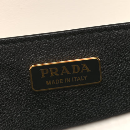 Prada City Calfskin Saffiano Cahier Bag White Black 5 of 9