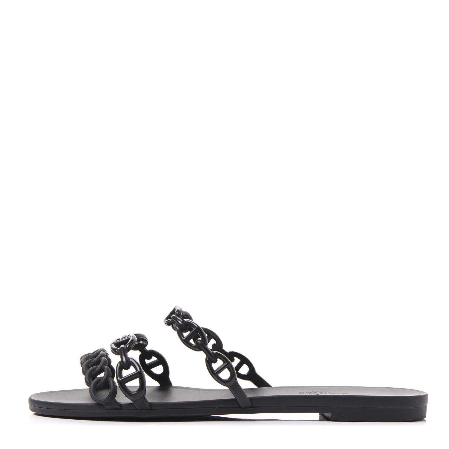 Hermes Rubber Chaine d'Ancre Rivage Sandals 37 Black 1 of 9