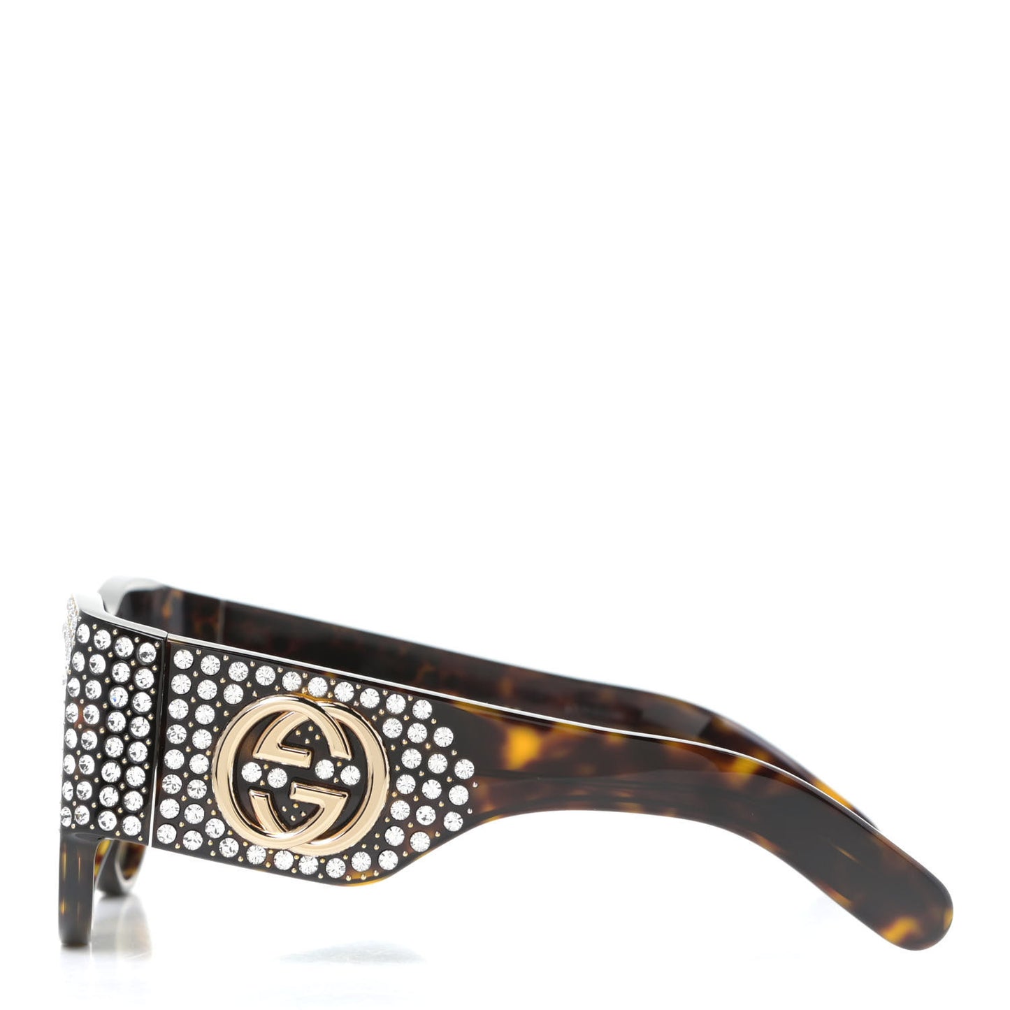 Acetate Crystal Oversize Hollywood Forever Sunglasses GG0144S Tortoiseshell