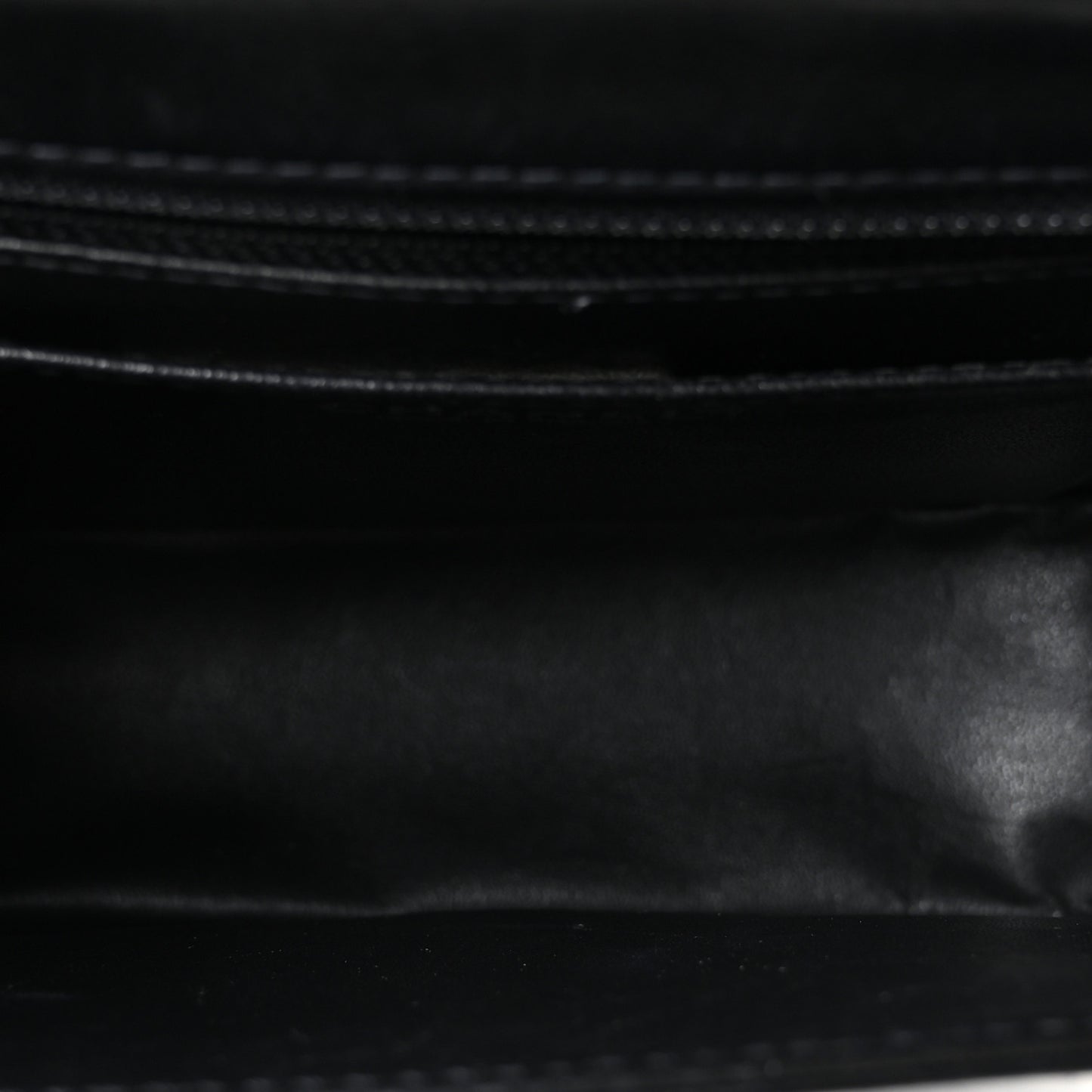 Lambskin Patent Chocolate Bar Flap Black White
