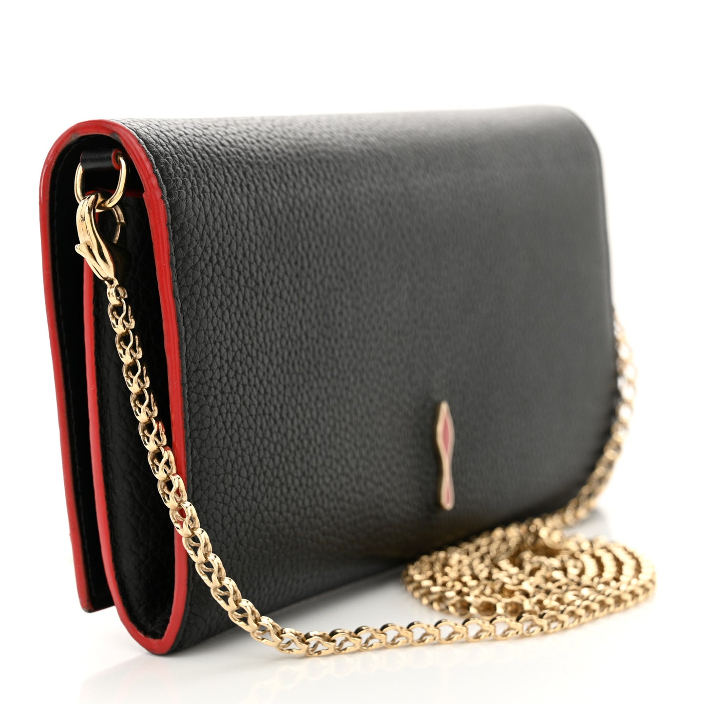 Calfskin Boudoir Chain Wallet Black