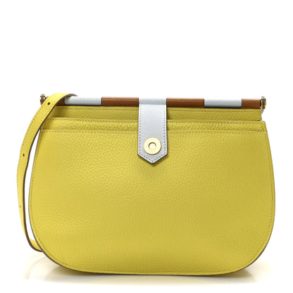 Hermes Taurillon Clemence Chevre Mysore Saut 25  Lime 1 of 9