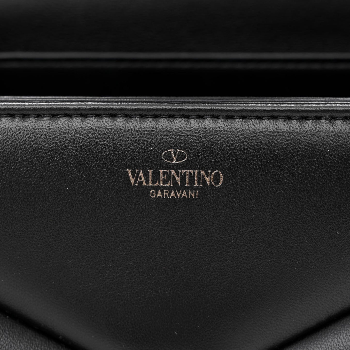 Nappa Tonal One Stud Chain Shoulder Bag Black