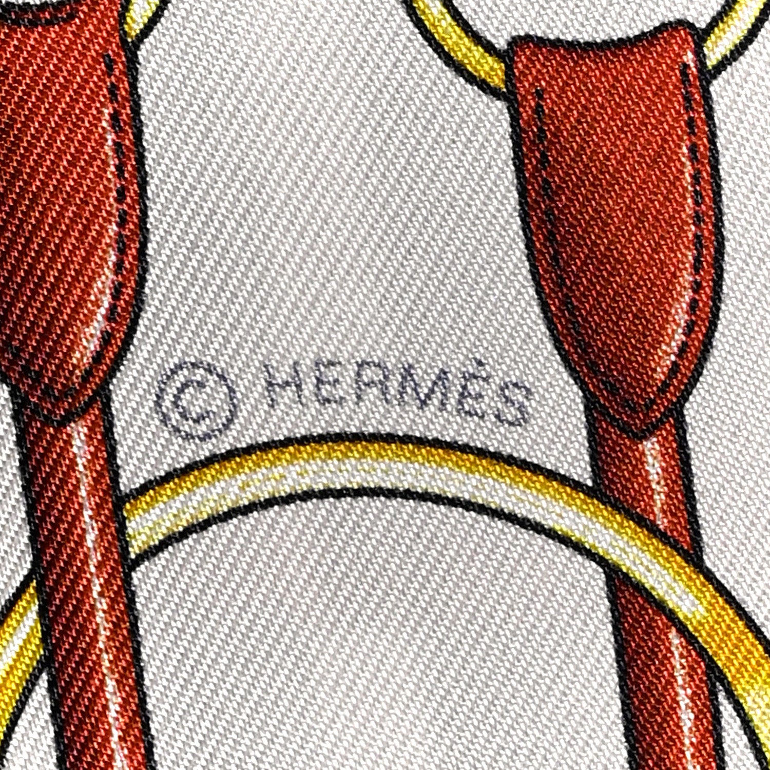 Hermes Silk Lambskin Jumping Fringed Twilly Creme Alezan Anthracite 4 of 4