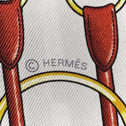 Hermes Silk Lambskin Jumping Fringed Twilly Creme Alezan Anthracite 4 of 4
