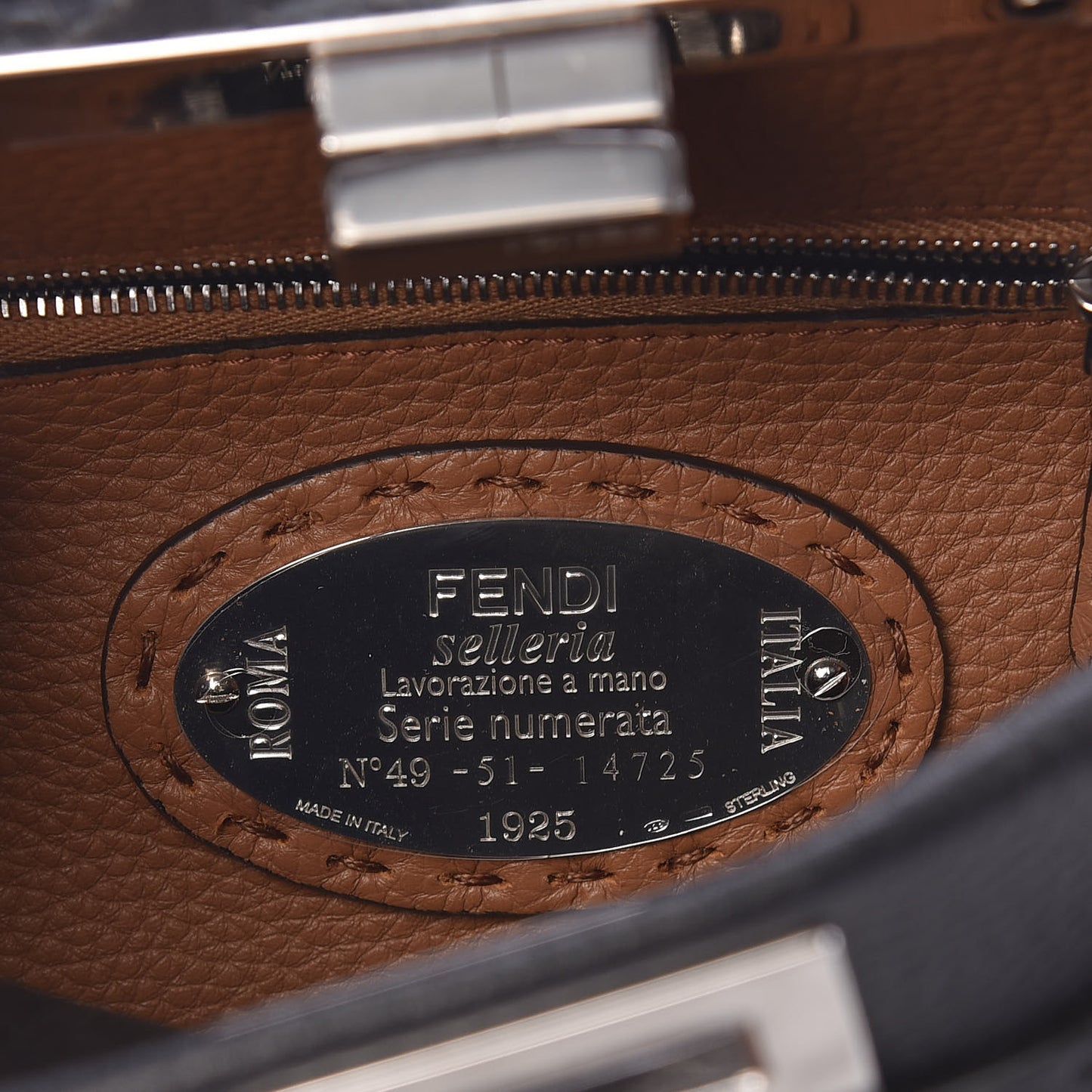 Cuoio Romano Selleria Bi-Color Mini Peekaboo Iconic Satchel Black Mou