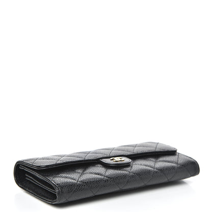 Chanel Caviar Quilted Large Gusset Flap Wallet Black 4 of 10