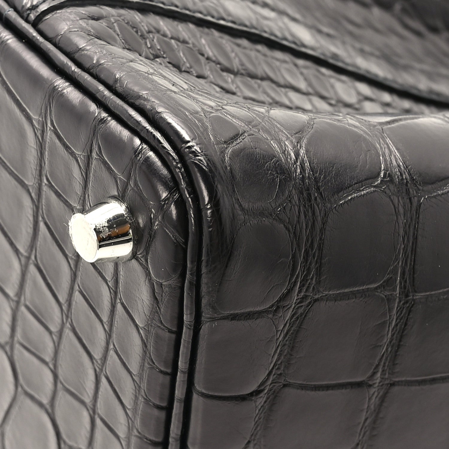 Hermes Matte Alligator Picotin Lock 18 Black 9 of 12