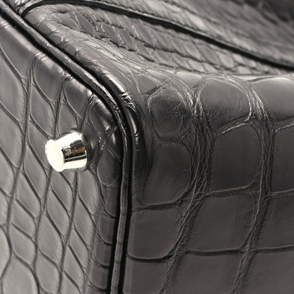 Hermes Matte Alligator Picotin Lock 18 Black 9 of 12