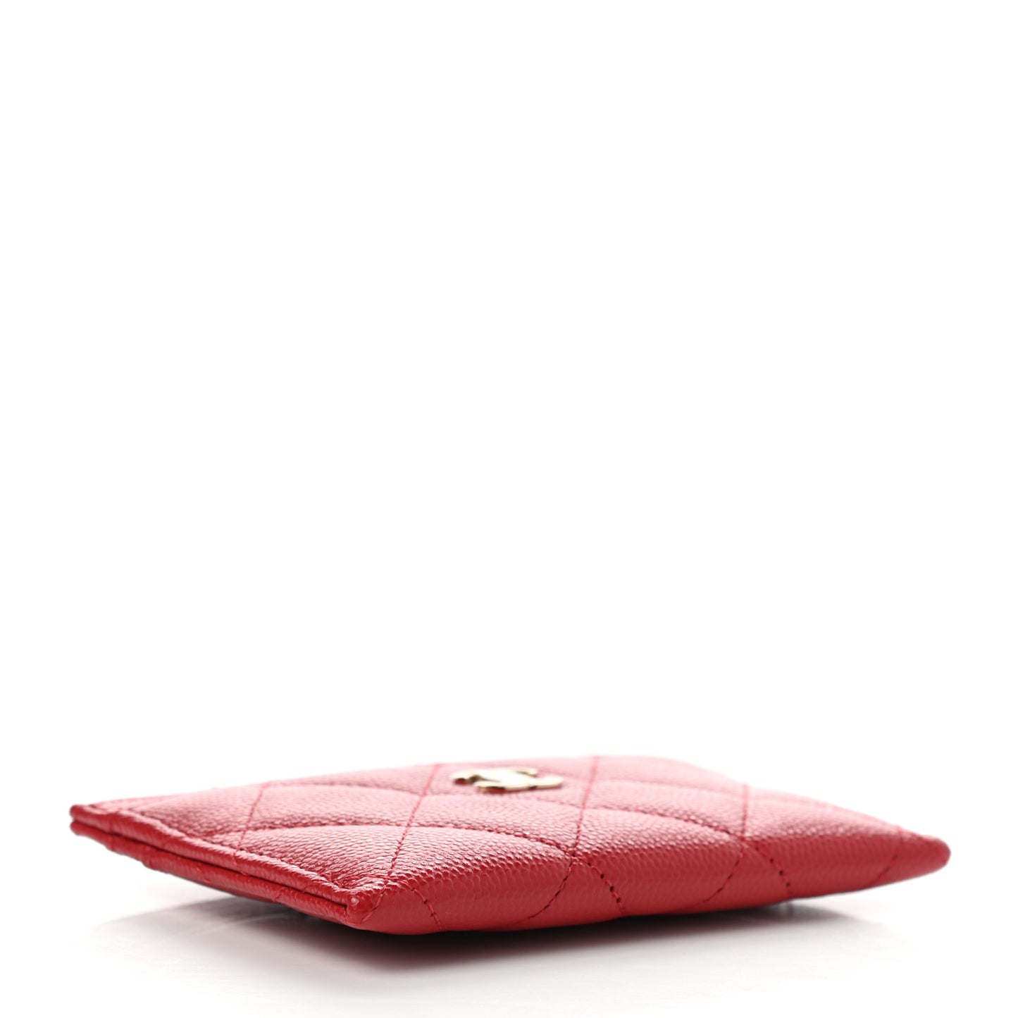 Caviar Quilted Card Holder Red