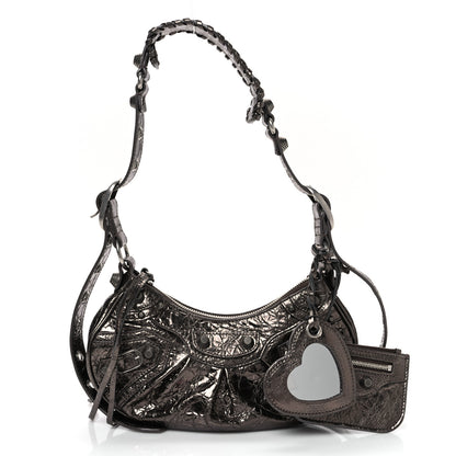 Balenciaga Metallic Agneau Arena Le Cagole Shoulder Bag XS Dark Bronze 3 of 10
