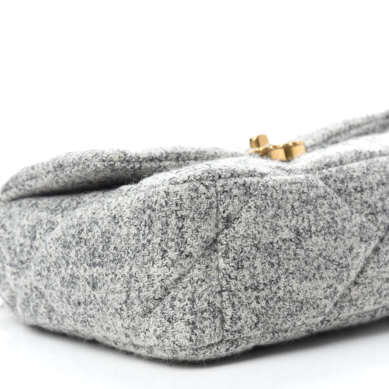 Chanel Tweed Quilted Medium Chanel 19 Flap Grey Ecru 6 of 11