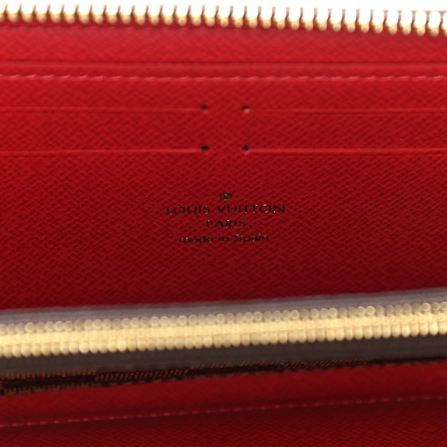 Damier Ebene Clemence Wallet Cherry