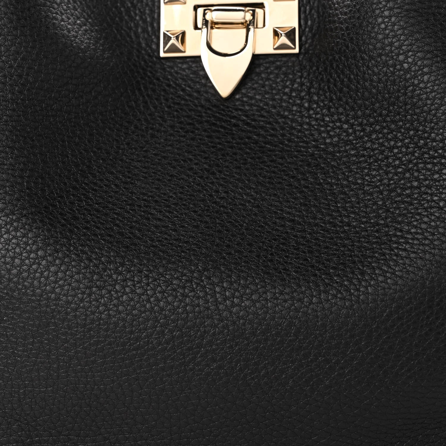 Valentino Garavani Grained Calfskin Small Rockstud Flip Lock Tote Black Rose Quartz 7 of 9