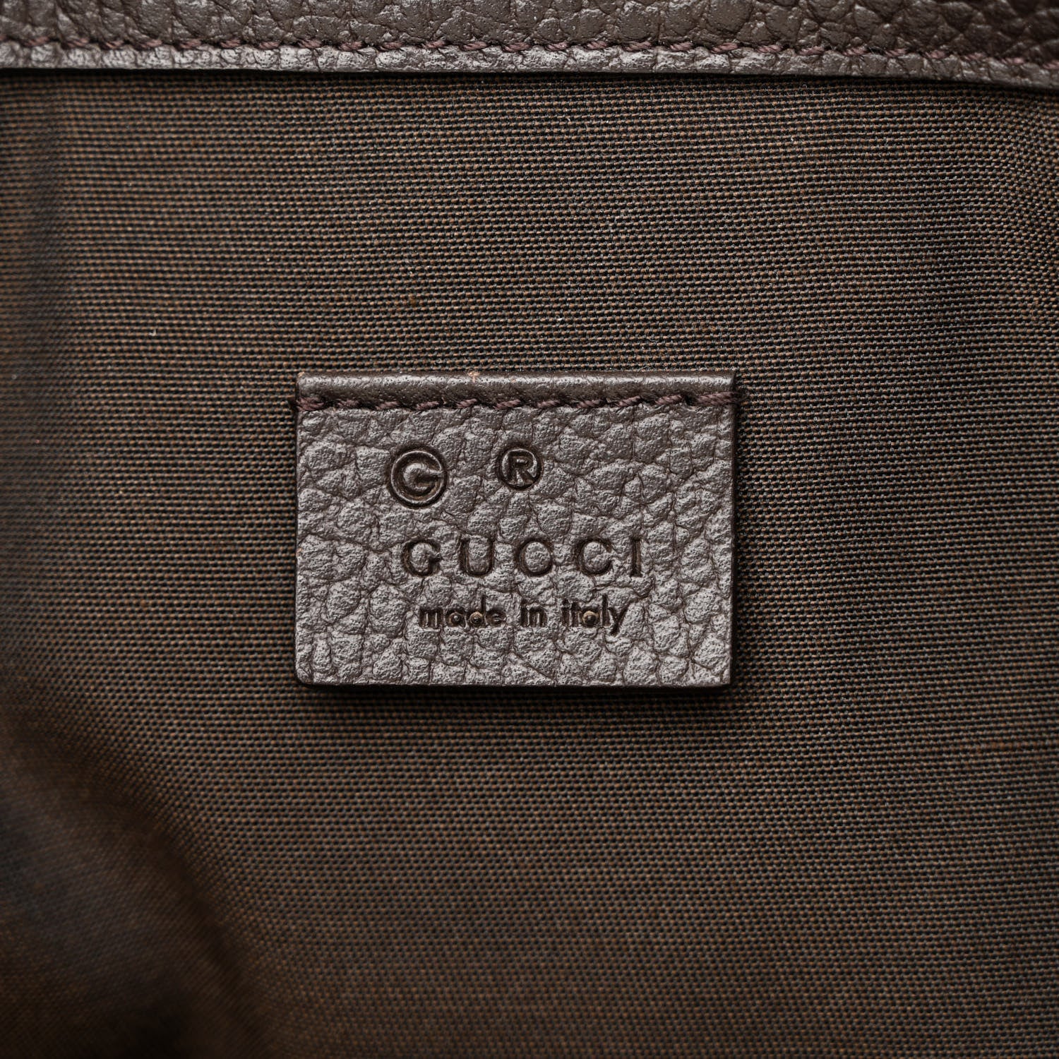 Gucci Monogram Dollar Calfskin O Drawstring Backpack Beige Ebony Testa di Moro Dark Chocolate 6 of 10