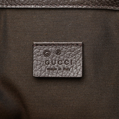 Gucci Monogram Dollar Calfskin O Drawstring Backpack Beige Ebony Testa di Moro Dark Chocolate 6 of 10