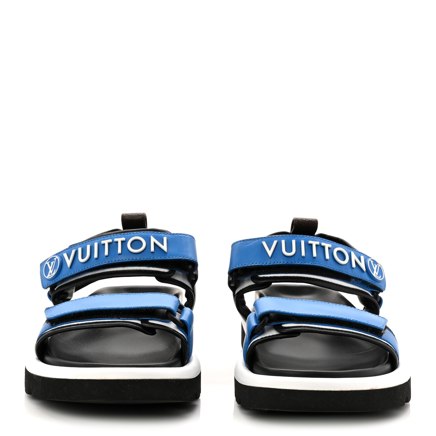 Louis Vuitton Calfskin Monogram Pool Pillow Flat Comfort Sandals 38 Blue 3 of 11
