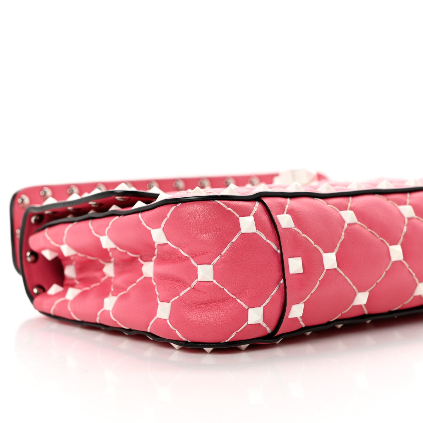 Lambskin Small Free Rockstud Spike Shoulder Bag Shadow Pink