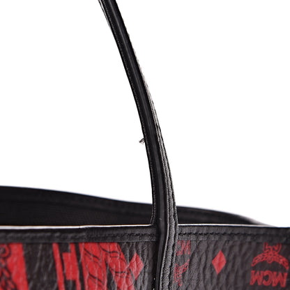 MCM Visetos Baroque Print Kira North South Shopper Tote Red 8 of 13