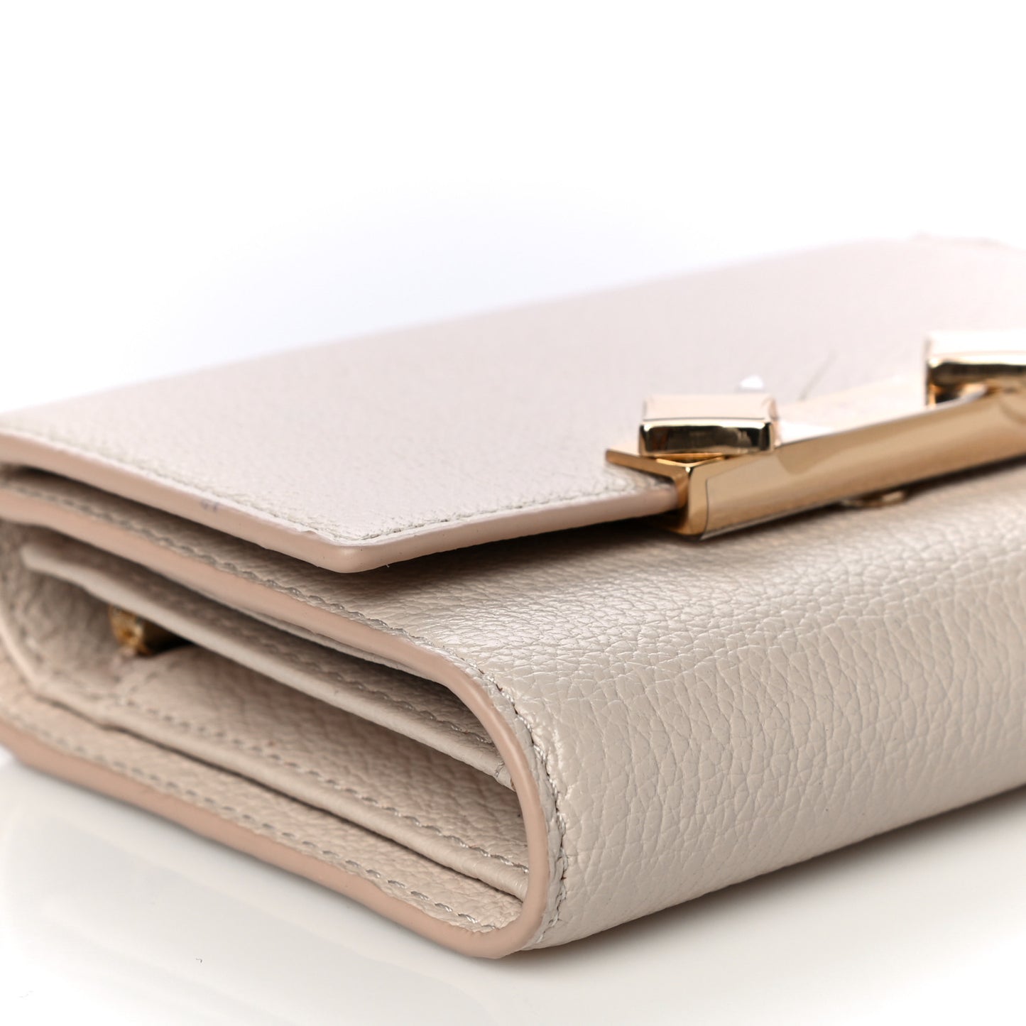 Goatskin Milano Tri-Fold Wallet Beige