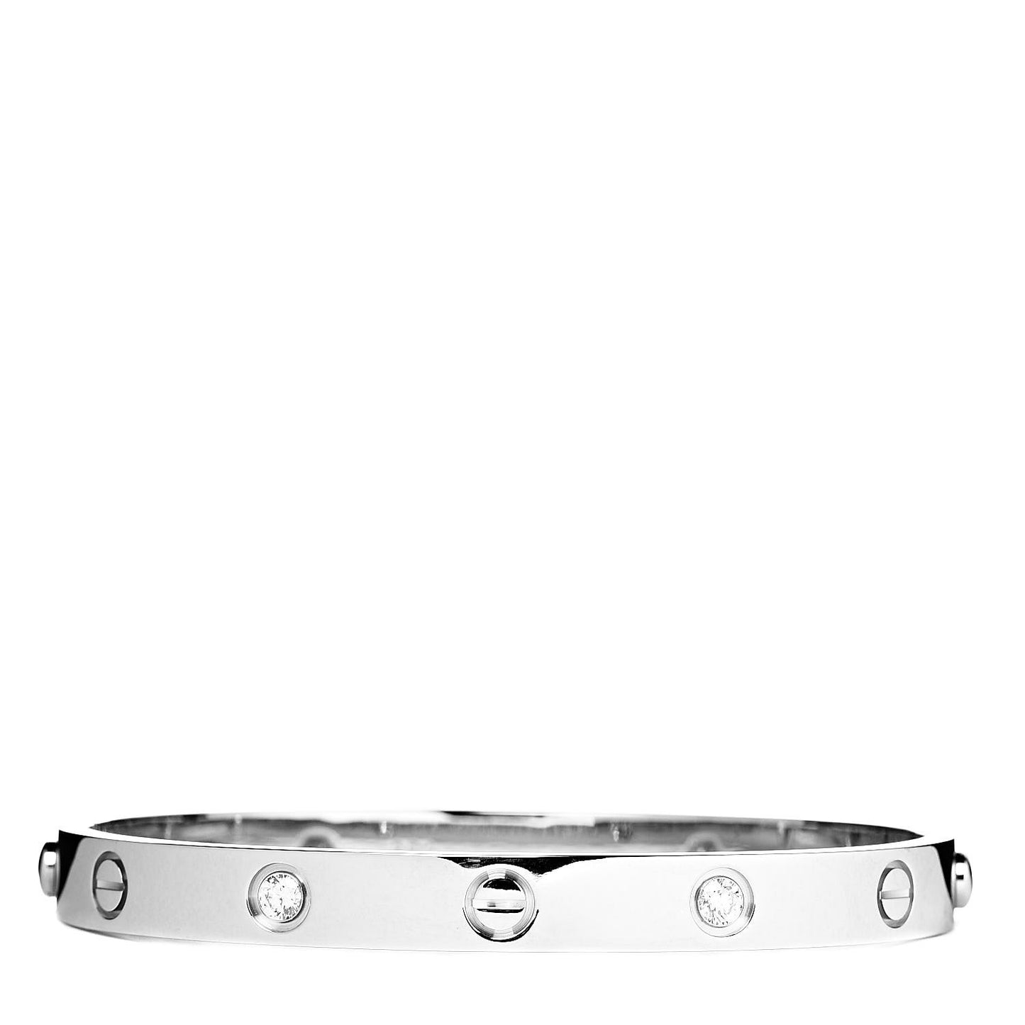18K White Gold 4 Diamond LOVE Bracelet 17