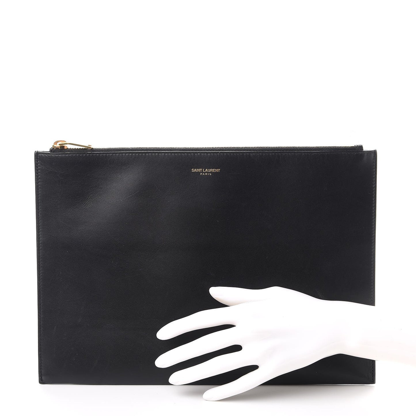 Calfskin Zipped Clutch Black