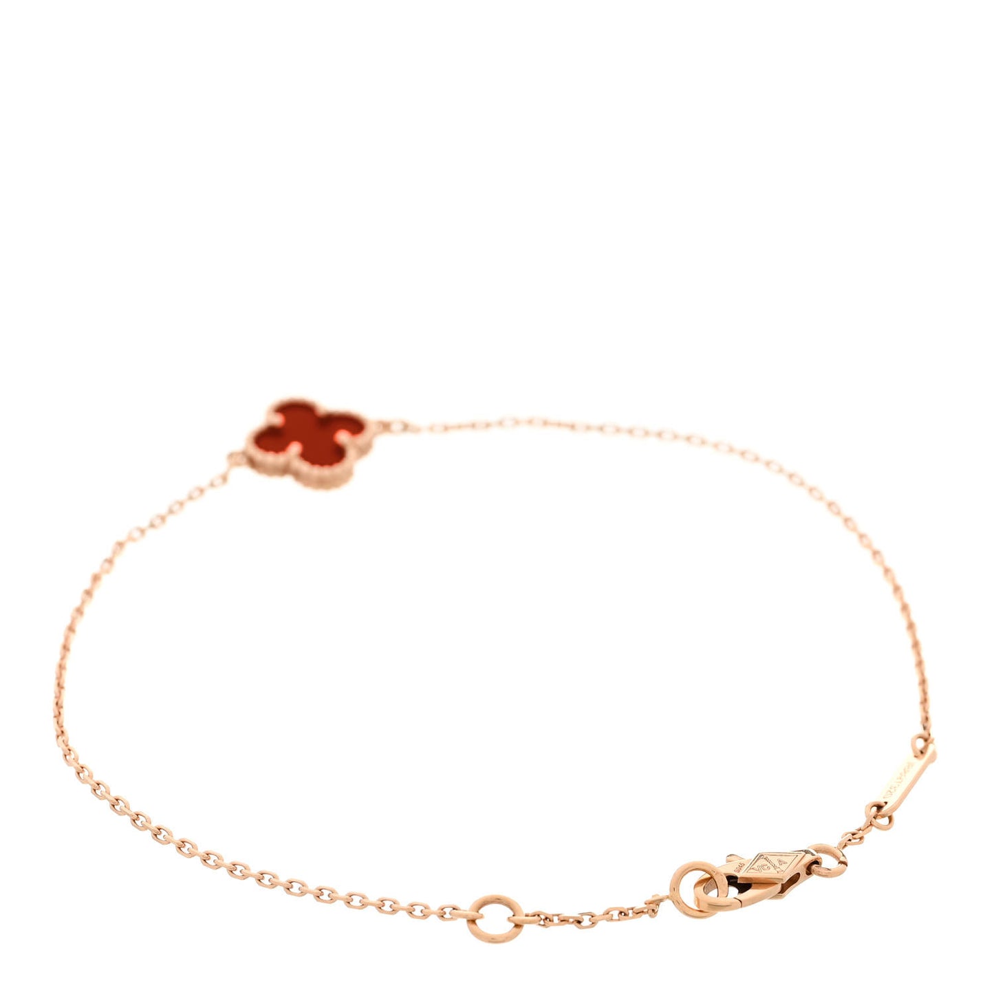 18K Rose Gold Carnelian Sweet Alhambra Bracelet