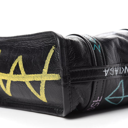 Balenciaga Agneau Arena Graffiti All Over XS Bazar Shopper Tote Black Multicolor 6 of 9