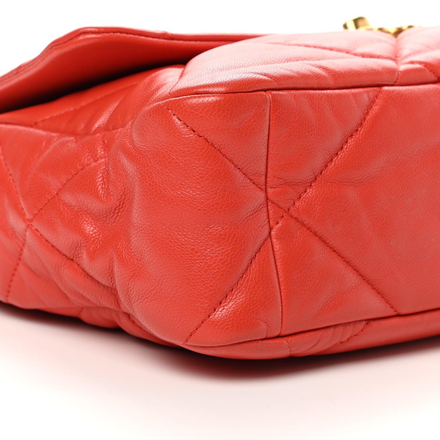Chanel Goatskin Quilted Large Chanel 19 Flap Red 10 of 12