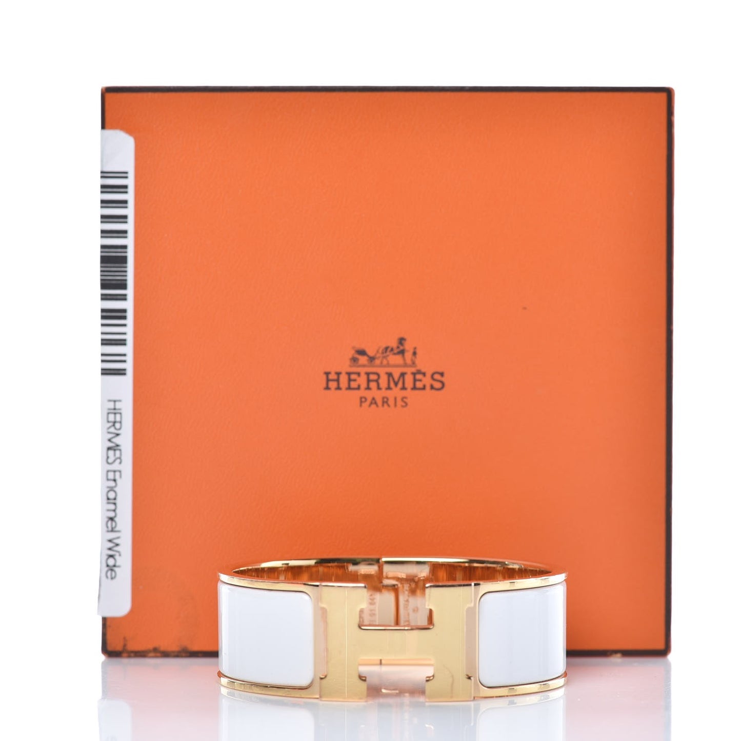 Enamel Wide Clic Clac H Bracelet PM White