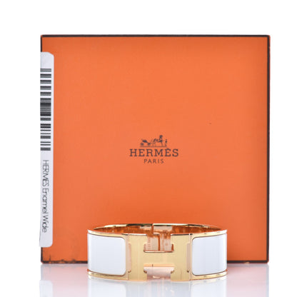 Hermes Enamel Wide Clic Clac H Bracelet PM White 6 of 6
