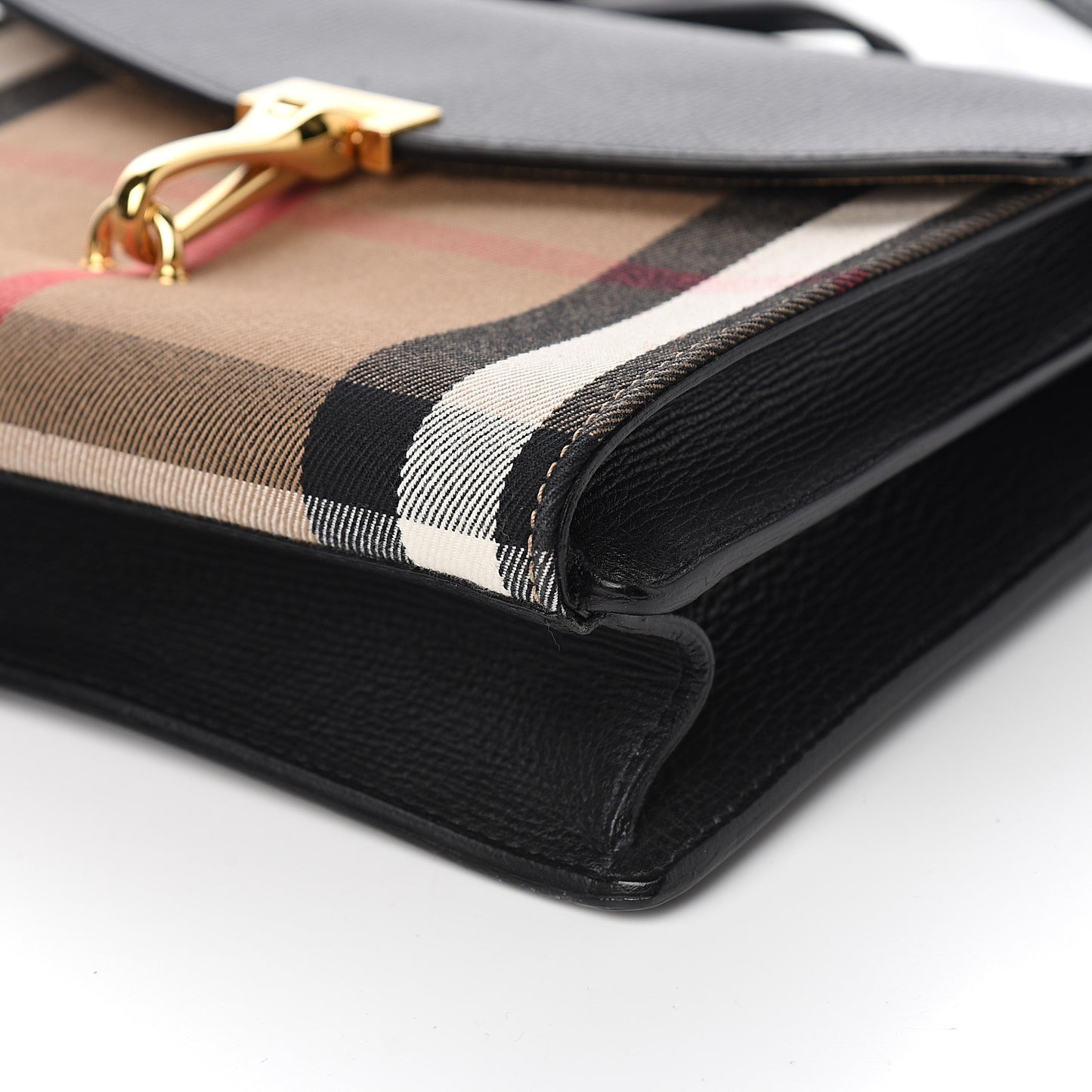 Derby Calfskin House Check Small Macken Crossbody Bag Black