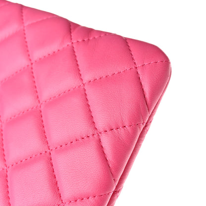 Chanel Lambskin Quilted Medium Cosmetic Case Dark Pink 12 of 14