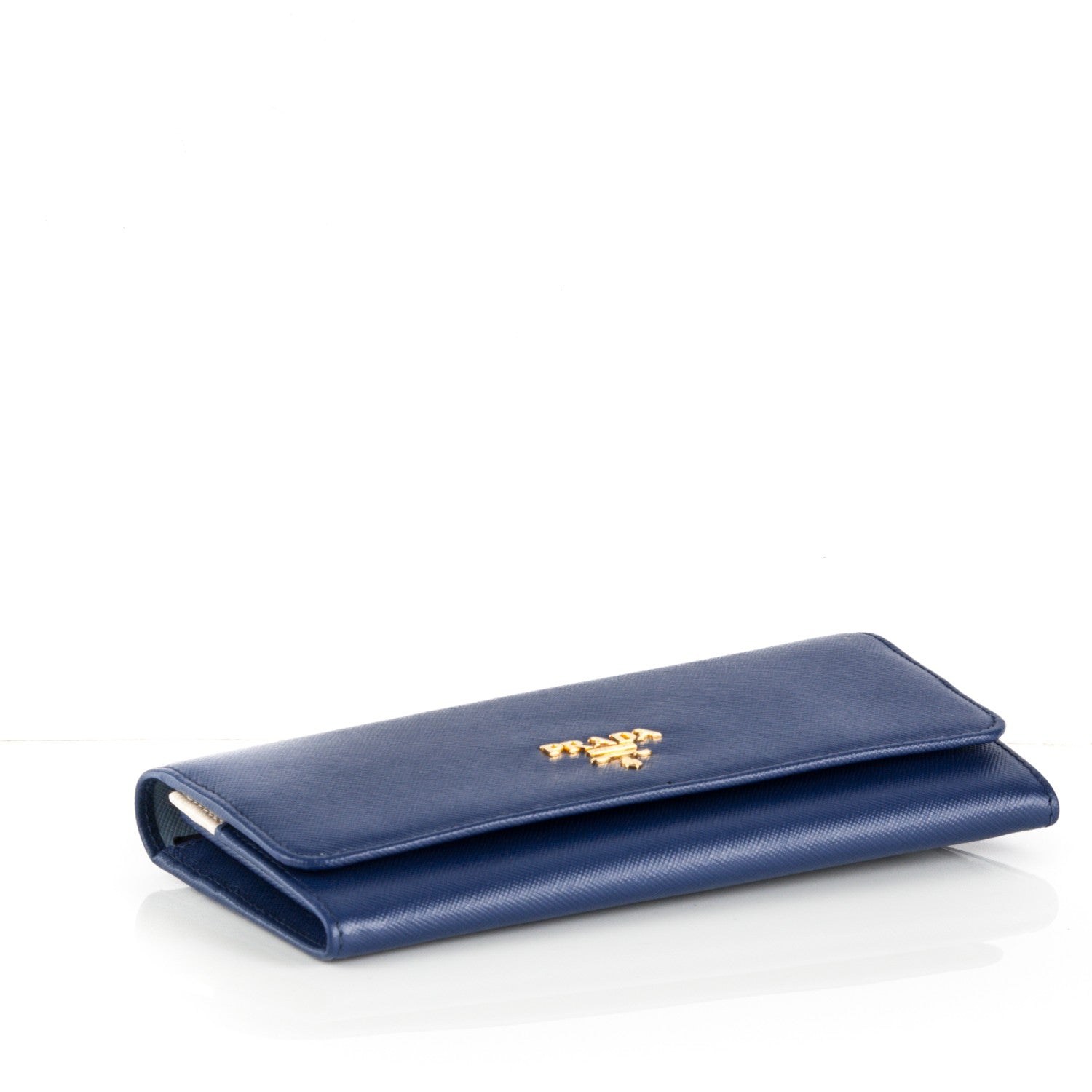 Prada Saffiano Colour Continental Flap Wallet Bleuette 4 of 7