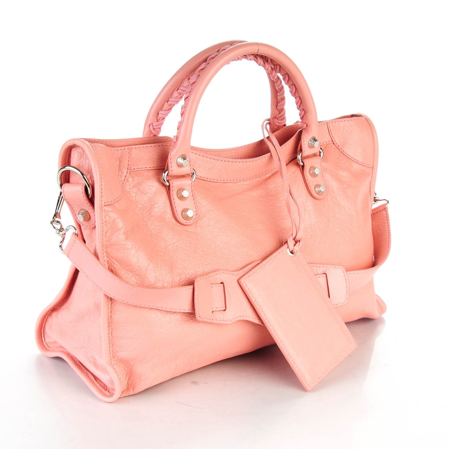 Agneau Giant 12 Silver Hardware City Rose Peche